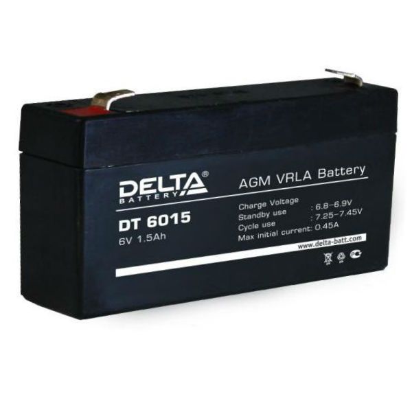 Аккумулятор DELTA  6V 1.5  Ah (аналог 6V 1.3Ah)