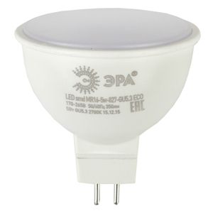Лампа светодиодная ЭРА LED smd MR16-5w-827-GU5.3 ECO. (10/100/4400)