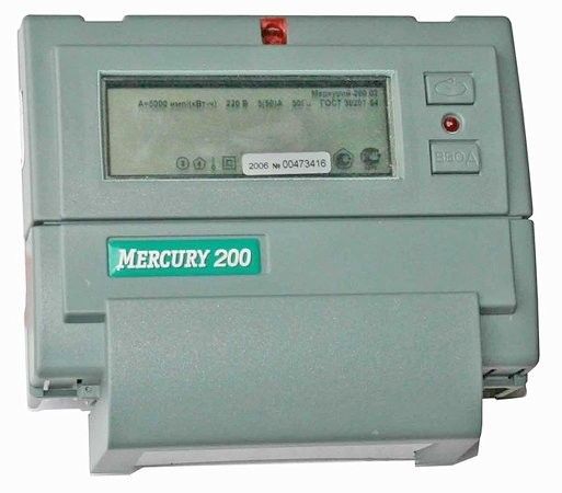 Электросчетчик Меркурий 200.04 5(60)А/230В многотарифный однофазный ЖКИ, CAN, PLC