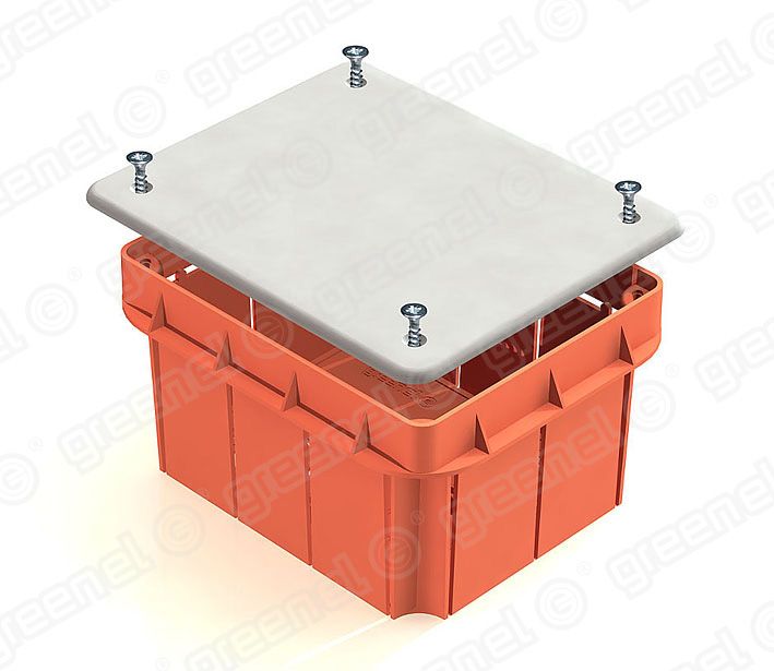 GREENEL Коробка распаячная для бетона 120*92*70 прямоугольная ,GE41009