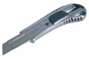 Нож с выдвижным лезвием 18 мм усиленный, в металлическом корпусе