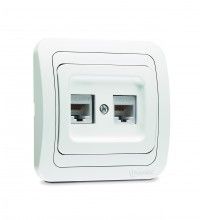 Makel Mimoza розетка CAT5e + CAT5e белая ,12036