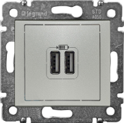 Legrand Valena Розетка USB 2-ая Алюминий ,770270