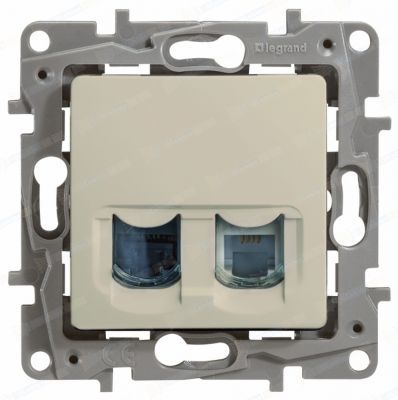 672352, Legrand ETIKA Розетка TF + Компьютер .Крем,механизм