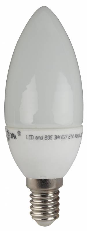 Лампа светодиодная ЭРА LED smd B35-6w-827-E14 ECO (10/100/2800)