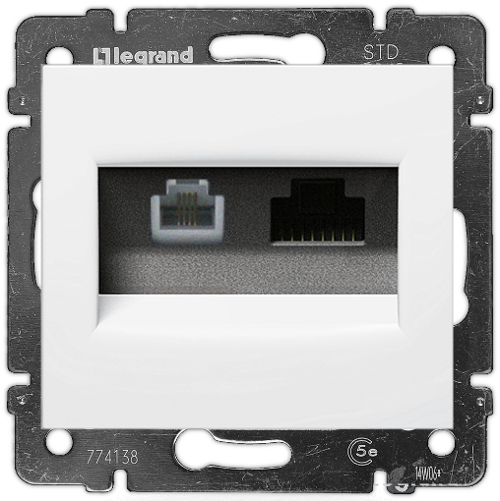 Legrand Valena Розетка TF + Компьютер белая ,80