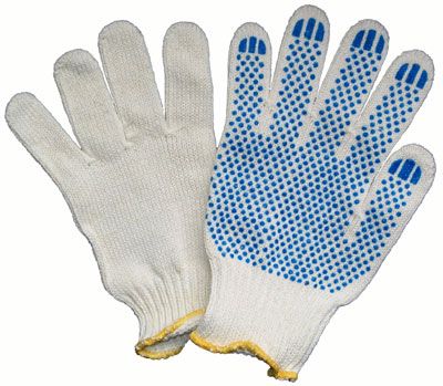 Перчатки хозяйственные х/б,плетение 8-ниток.Белые с синими вкраплениями.Повышенная износостойкость