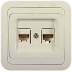 Makel Mimoza розетка CAT5e + CAT5e крем ,25036
