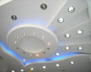 Установка подвесного потолка из гипсокартона ,фигурного.Стоимость м2 2500 рублей